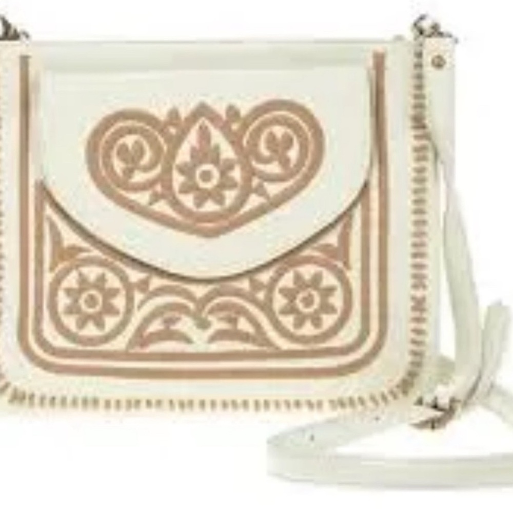 Chic Cream and Tan Crossbody Bag